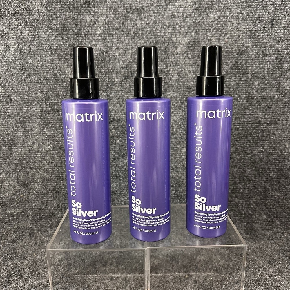 Lot Of 3 Matrix Total Results So Silver All In One Toning Leave-In Spray 6.8 oz